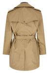 double-breasted cotton gabardine trench coat