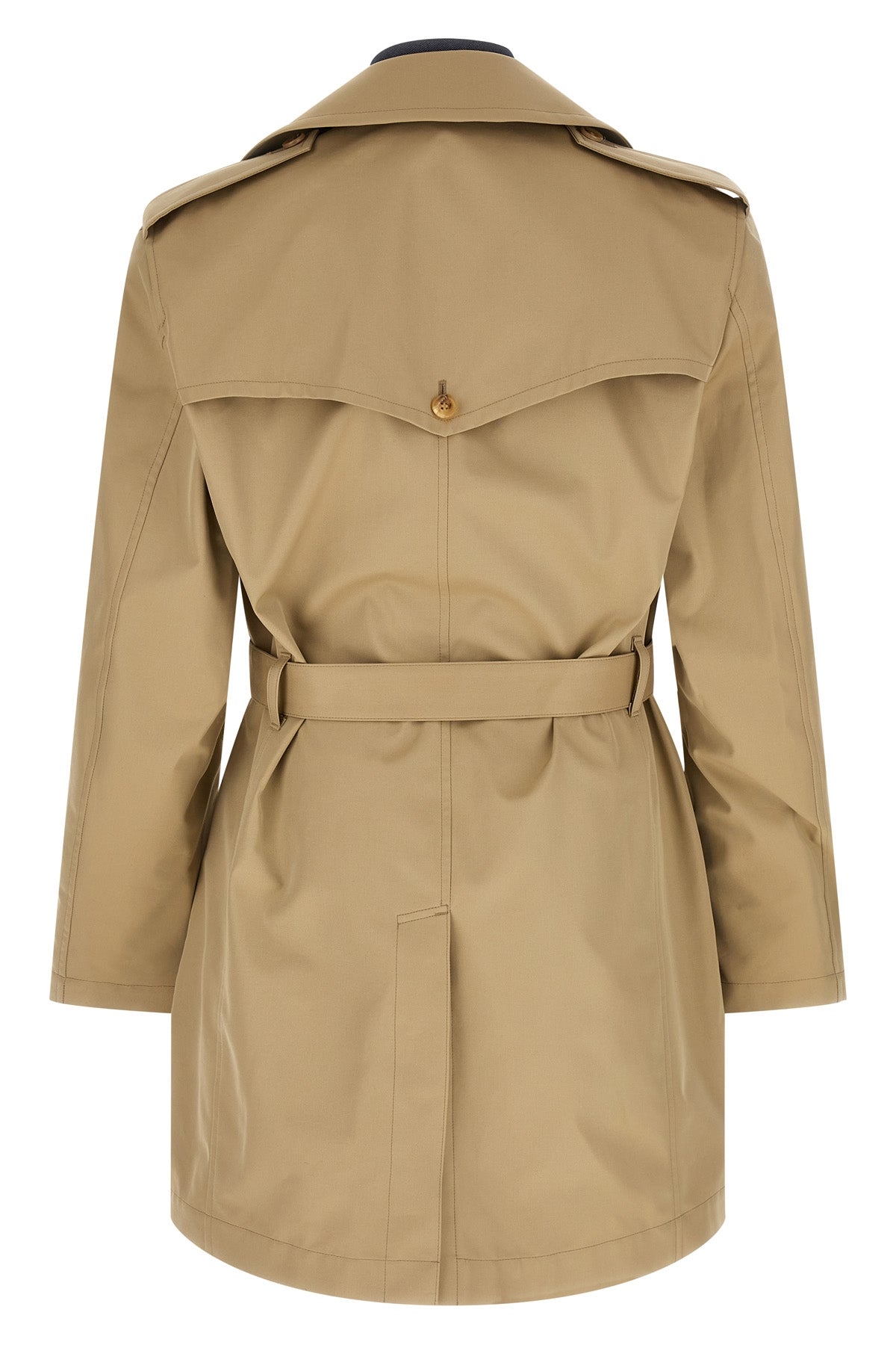 double-breasted cotton gabardine trench coat