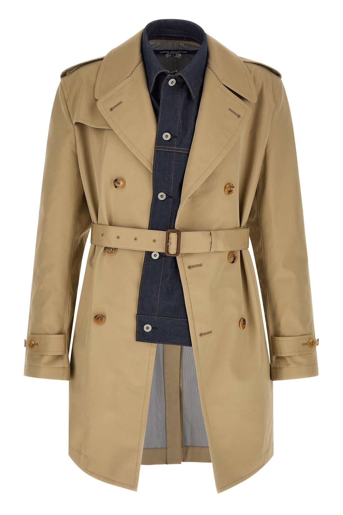 JUNYA WATANABE L double-breasted cotton gabardine trench coat