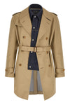 double-breasted cotton gabardine trench coat