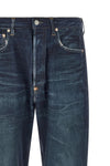 junya watanabe x levis® used-effect cotton and linen blend denim