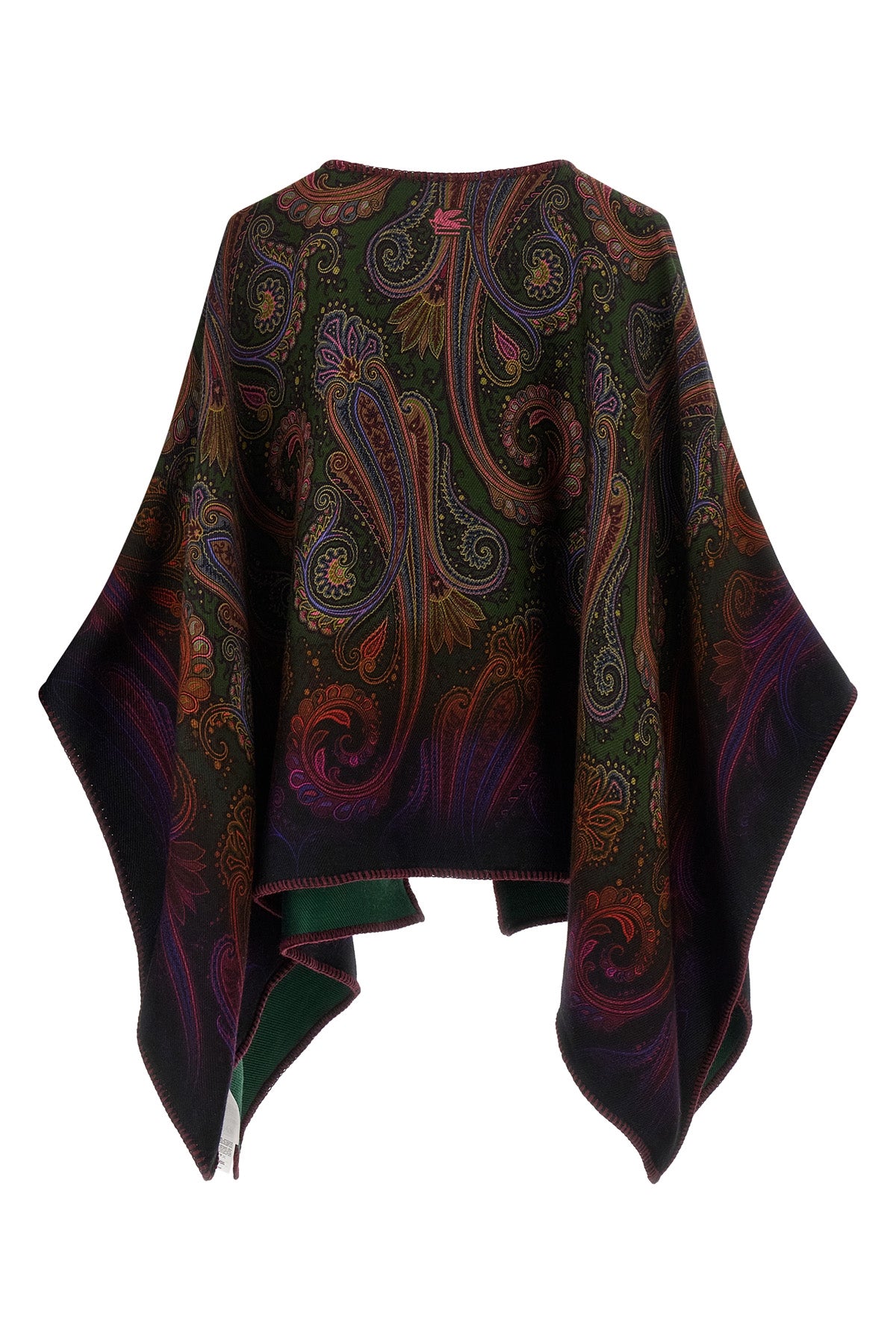 the etro reversible cape stands out for its sartorial construction in soft doubl