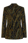 the etro blazer in soft stretch cotton velvet worked in a shuttle defines the co
