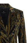 the etro blazer in soft stretch cotton velvet worked in a shuttle defines the co
