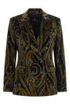 the etro blazer in soft stretch cotton velvet worked in a shuttle defines the co