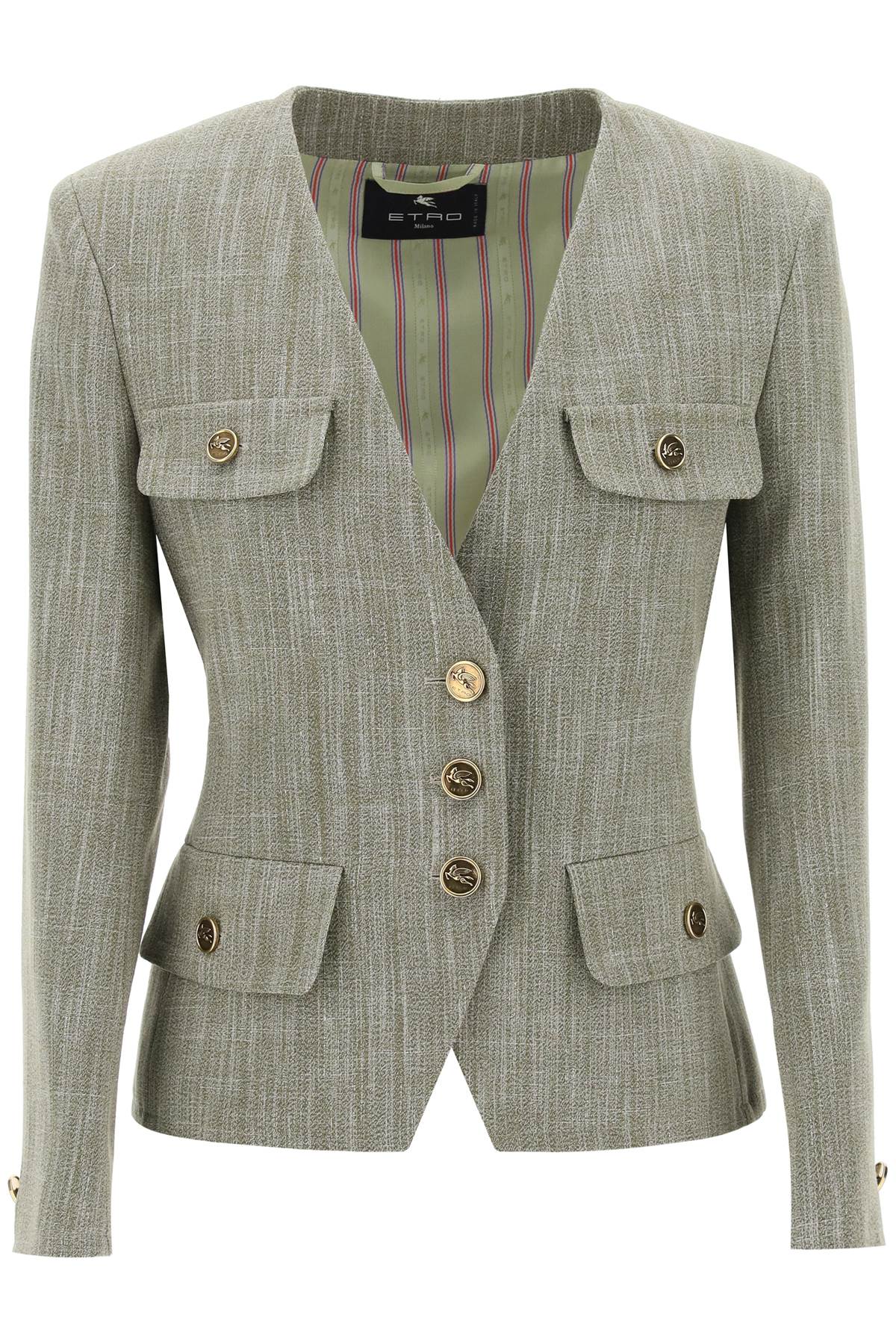 fitted jacket with padded shoulders