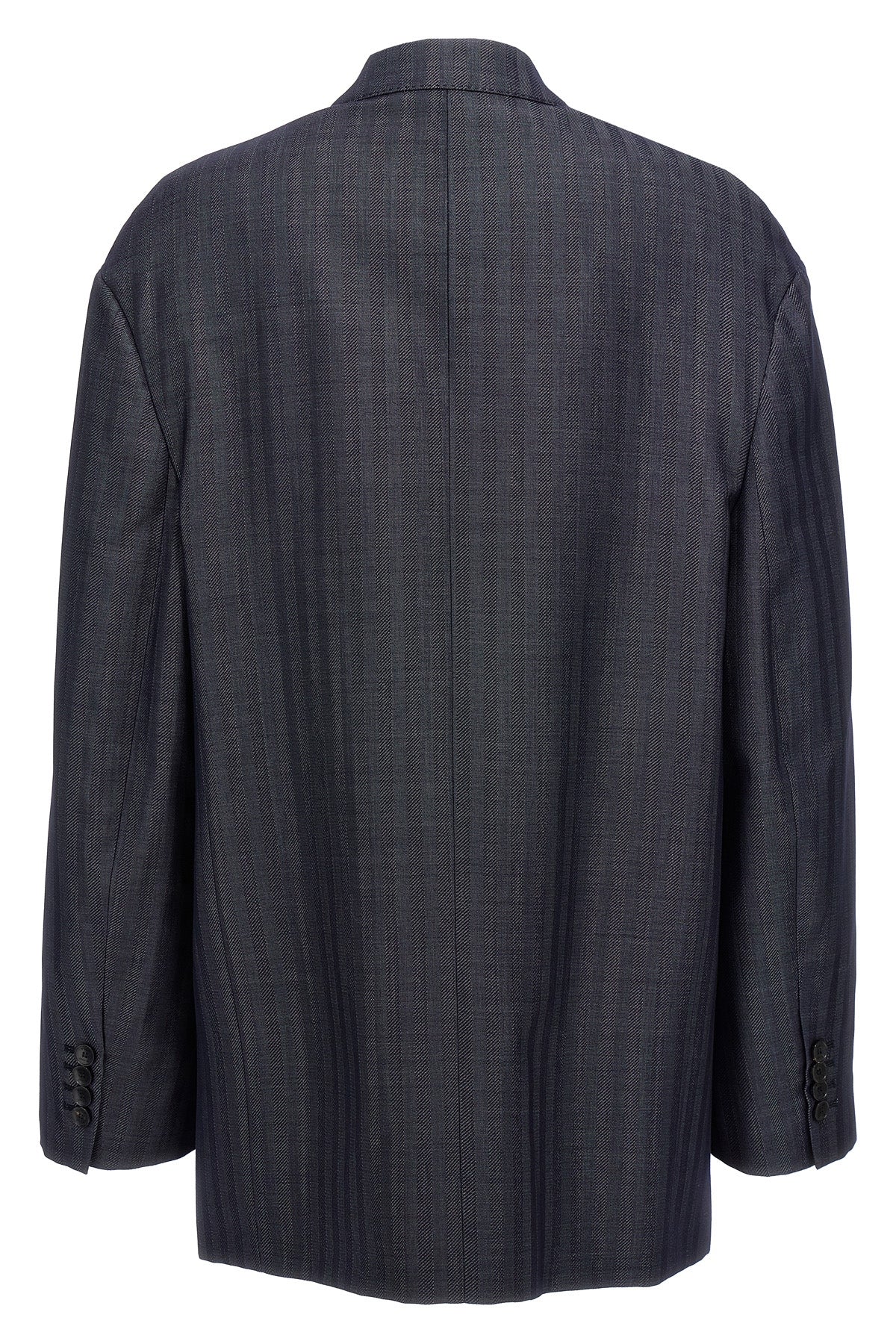 striped single-breasted blazer in wool blend