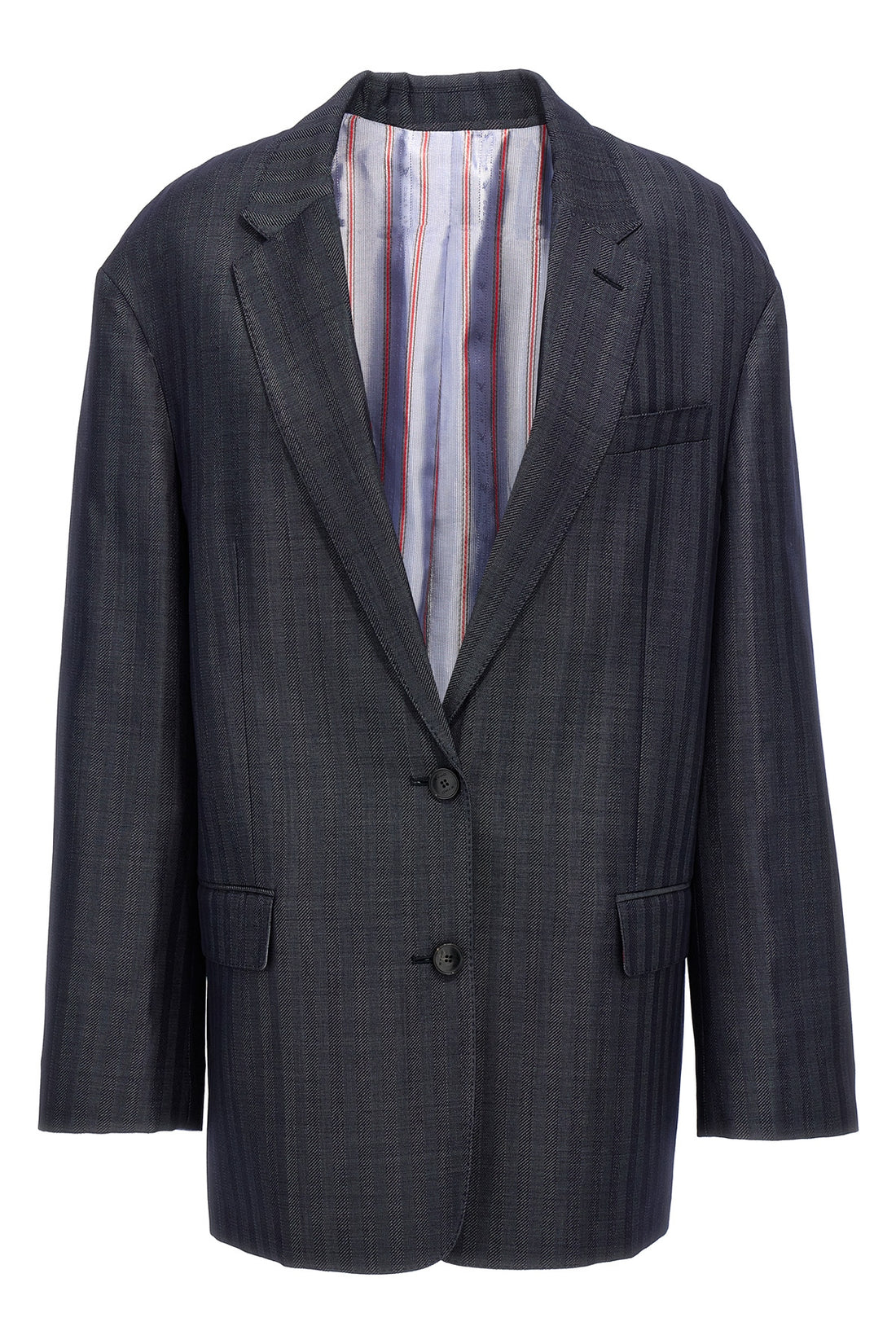 ETRO 38 striped single-breasted blazer in wool blend