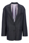 striped single-breasted blazer in wool blend