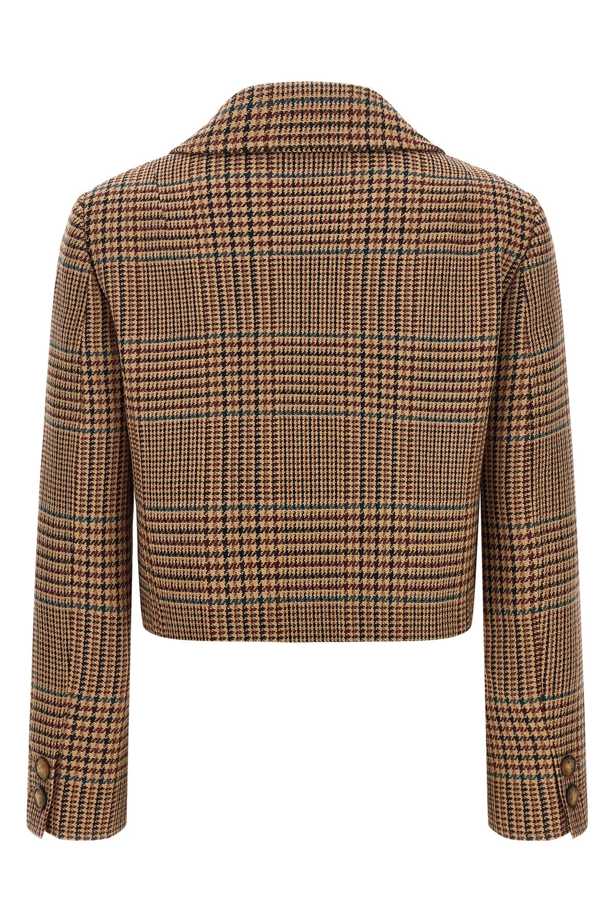 the cropped etro blazer redefines traditional tailoring through a shortened and