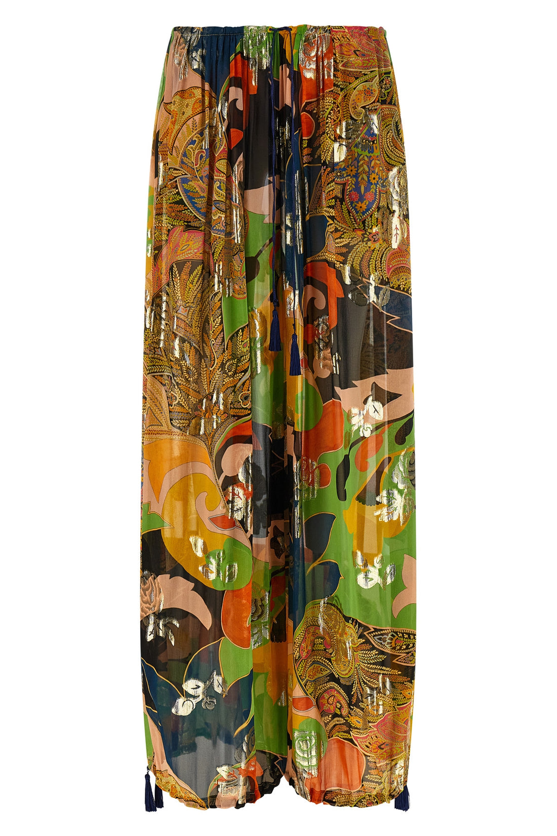 ETRO 42 semi-transparent silk trousers