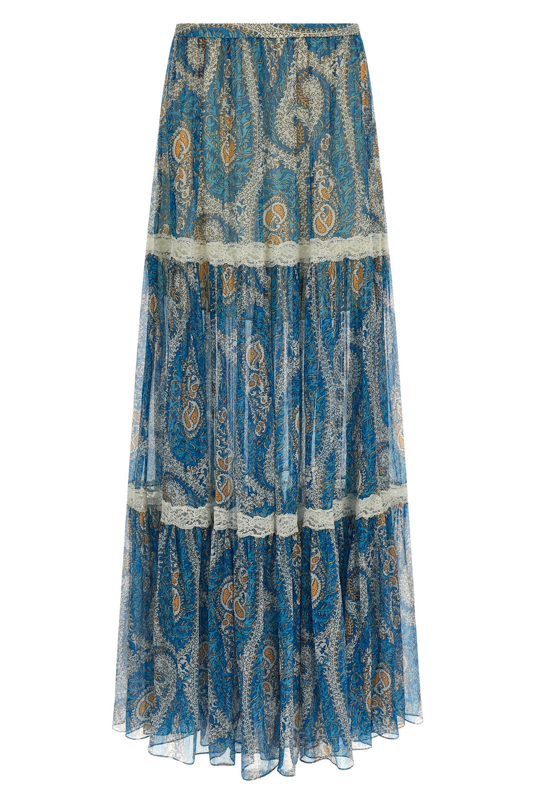 ETRO 42 long skirt in patterned silk