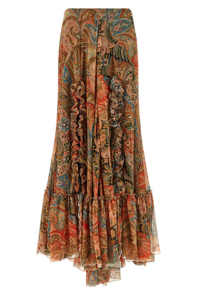 long skirt in light silk chiffon