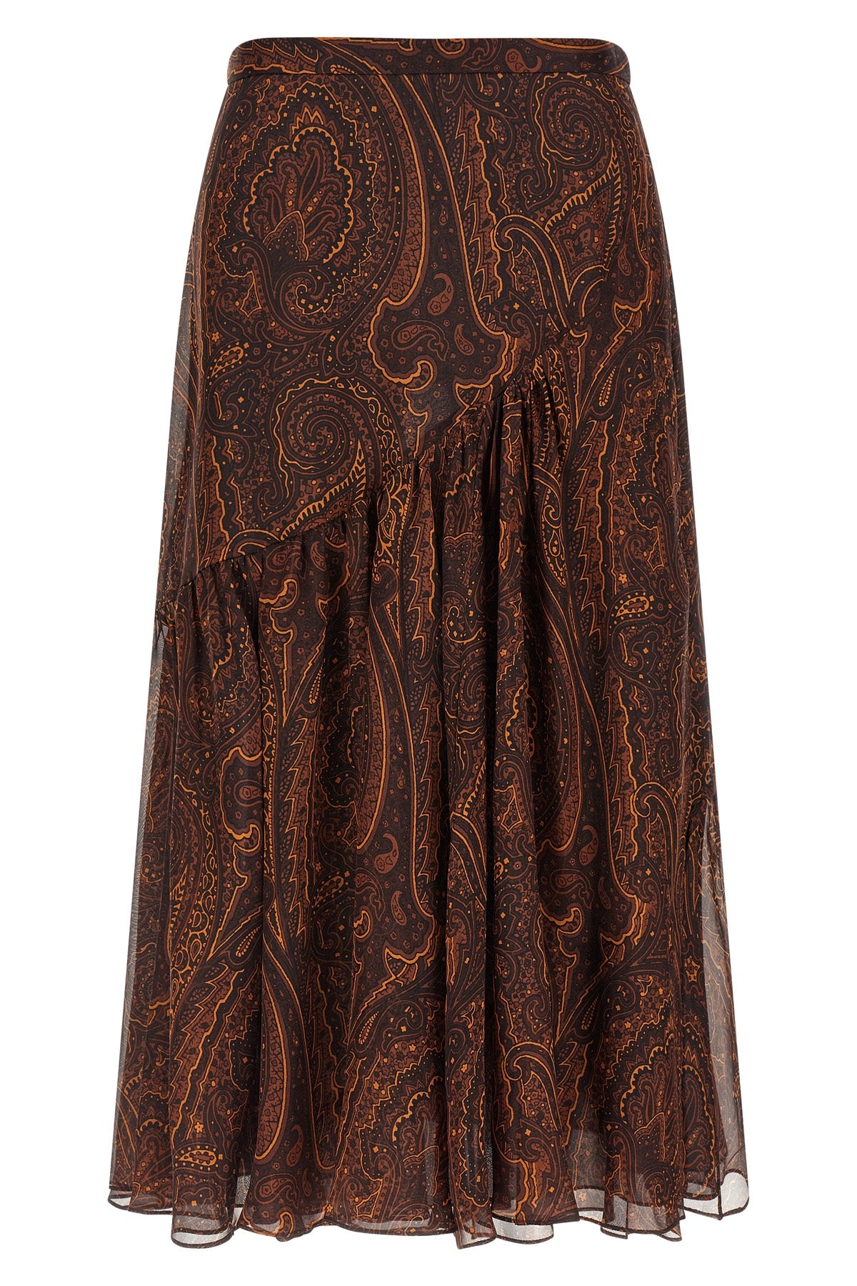 the etro long skirt defines sartorial fluidity through a pure silk construction