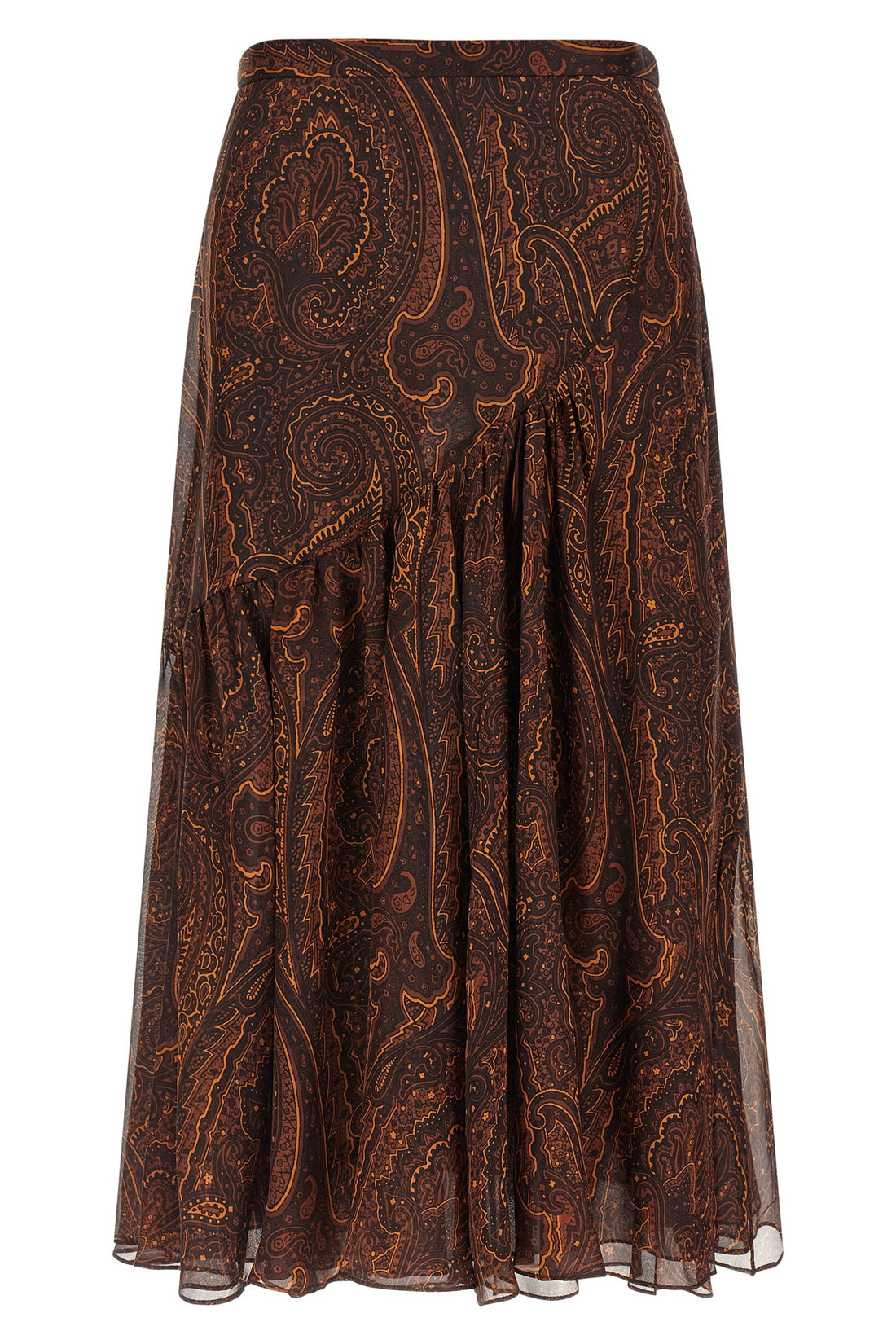 ETRO 38 the etro long skirt defines sartorial fluidity through a pure silk construction