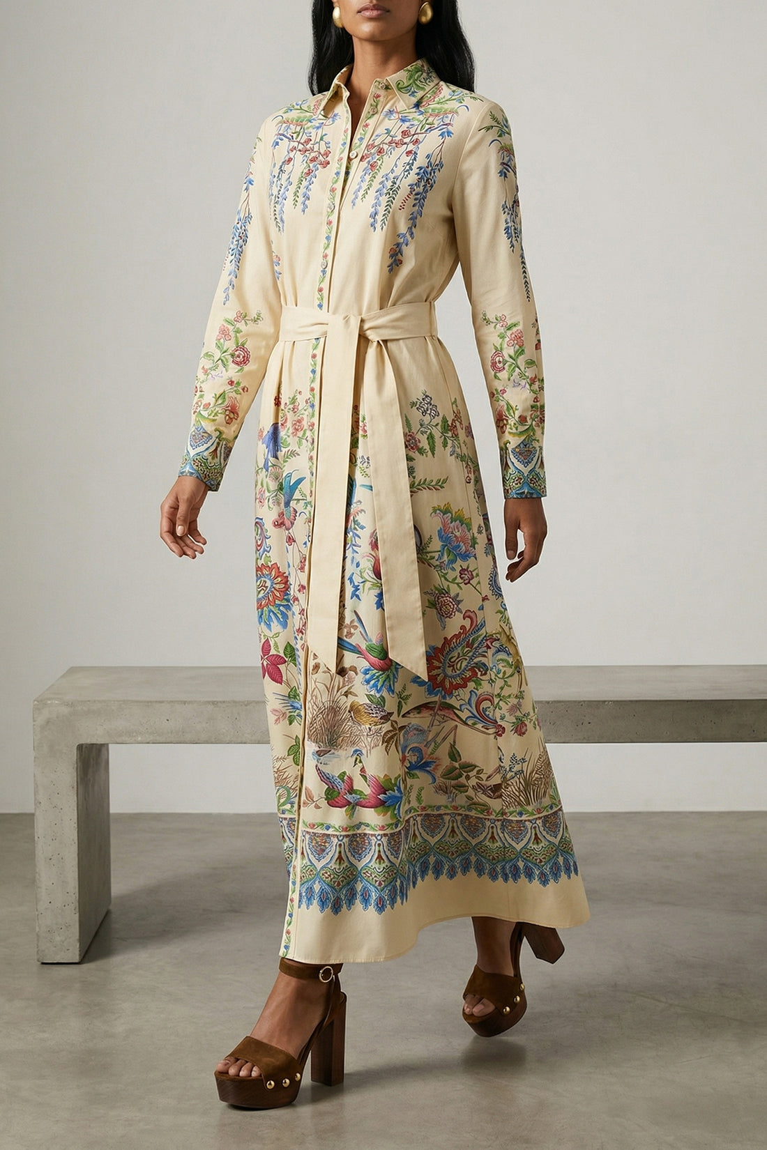 ETRO 40 long dress in pure cotton poplin