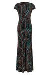 the etro long dress stands out for its flared silhouette that enhances the figur