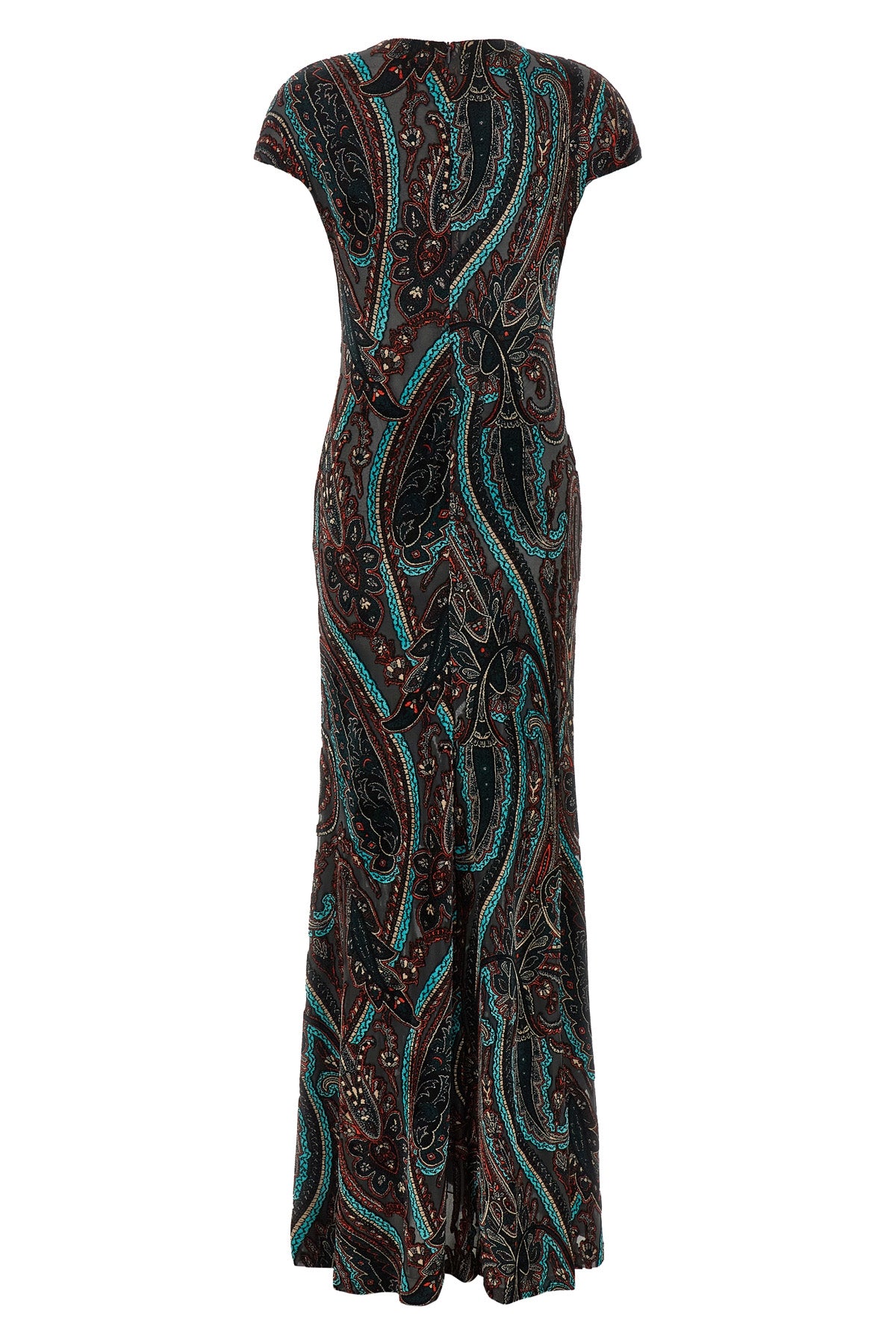 the etro long dress stands out for its flared silhouette that enhances the figur