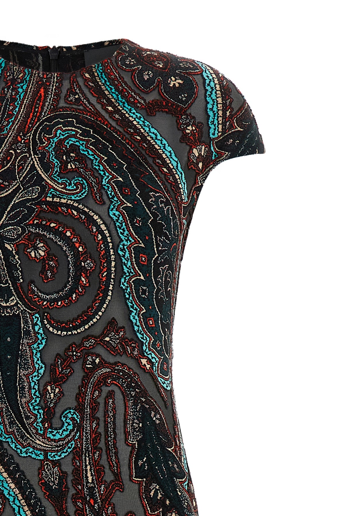 the etro long dress stands out for its flared silhouette that enhances the figur