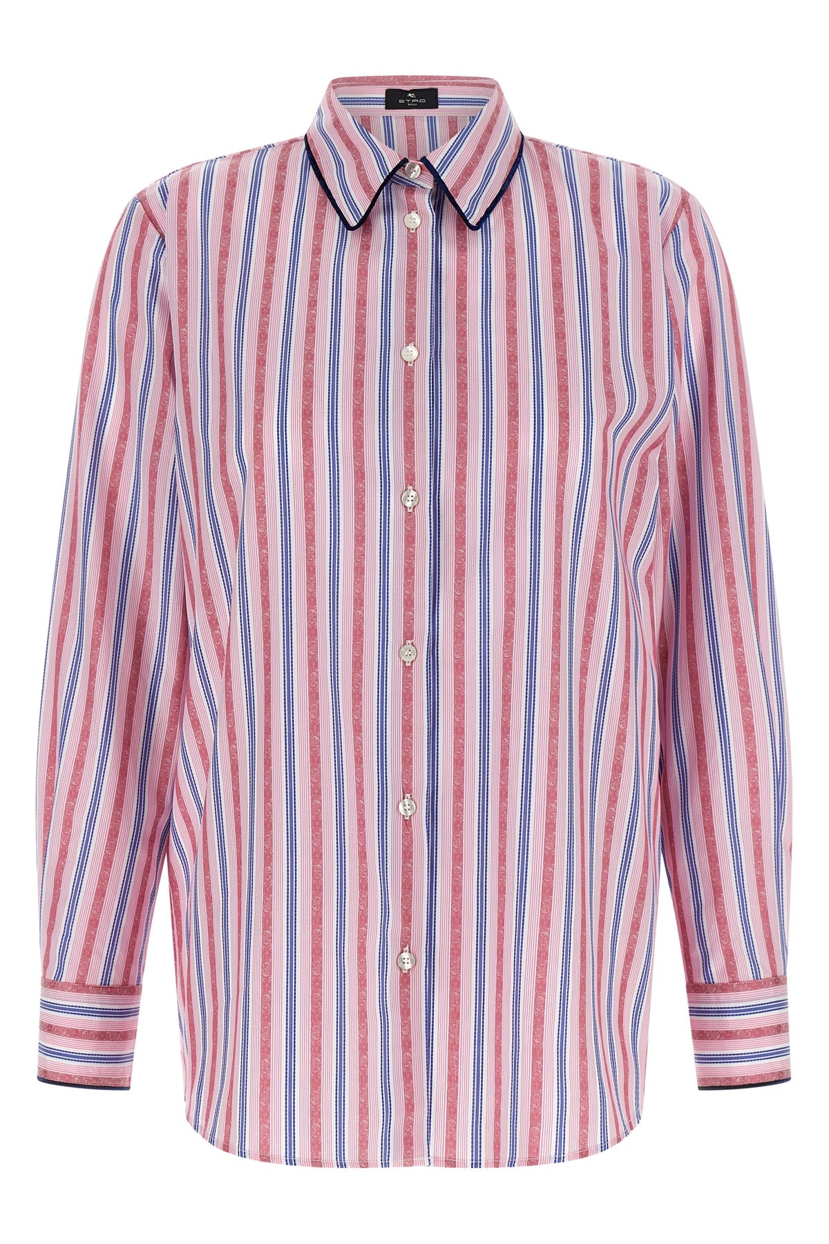 the etro pure cotton shirt is distinguished by a sophisticated jacquard shuttle