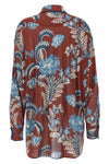 floral foliage print crepe jersey shirt