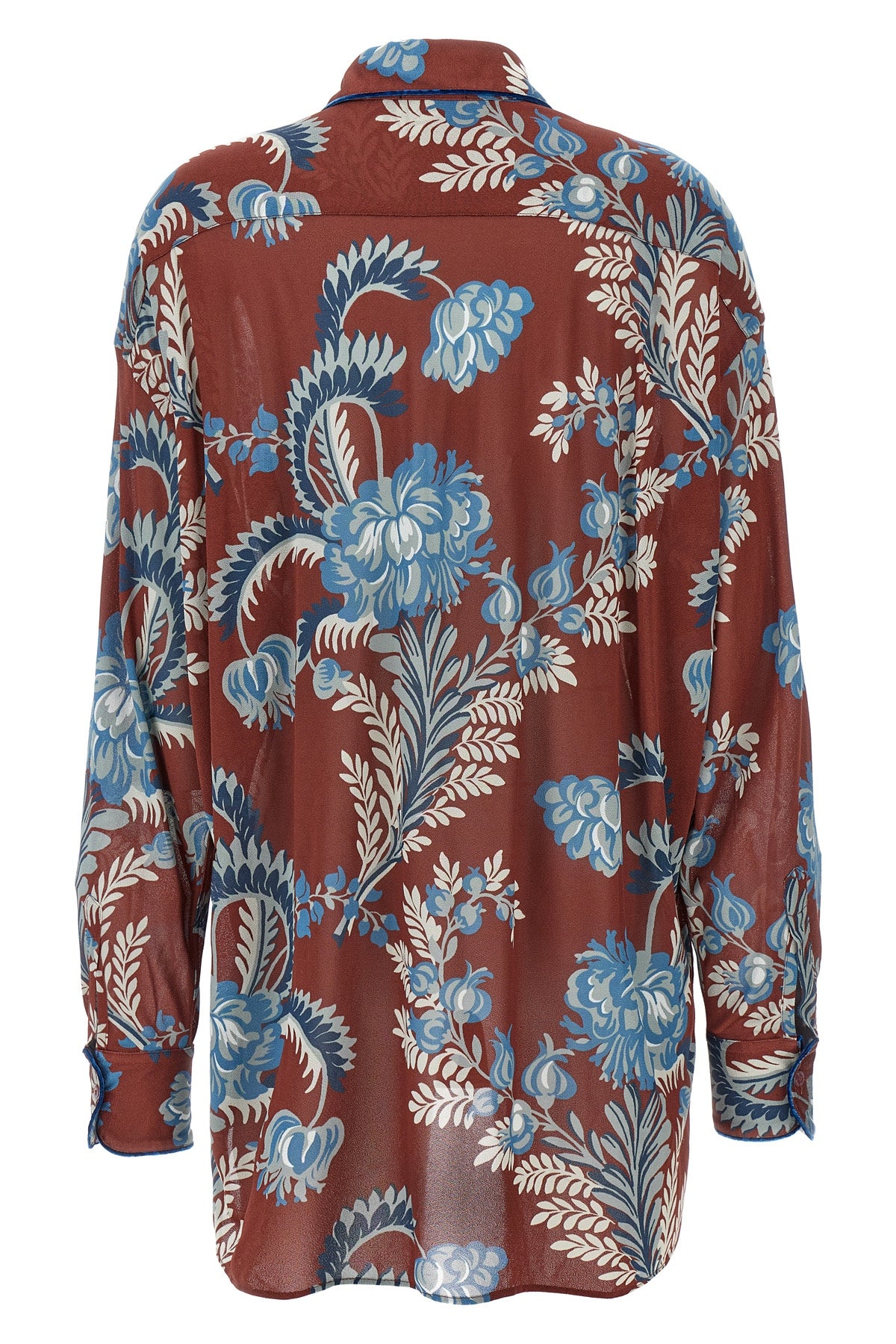 floral foliage print crepe jersey shirt