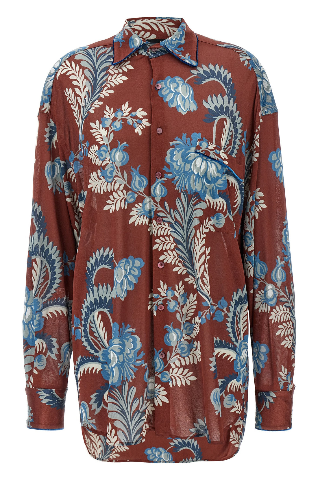 ETRO 40 floral foliage print crepe jersey shirt