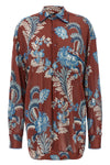 floral foliage print crepe jersey shirt
