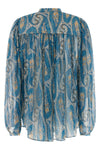 patterned silk georgette shirt