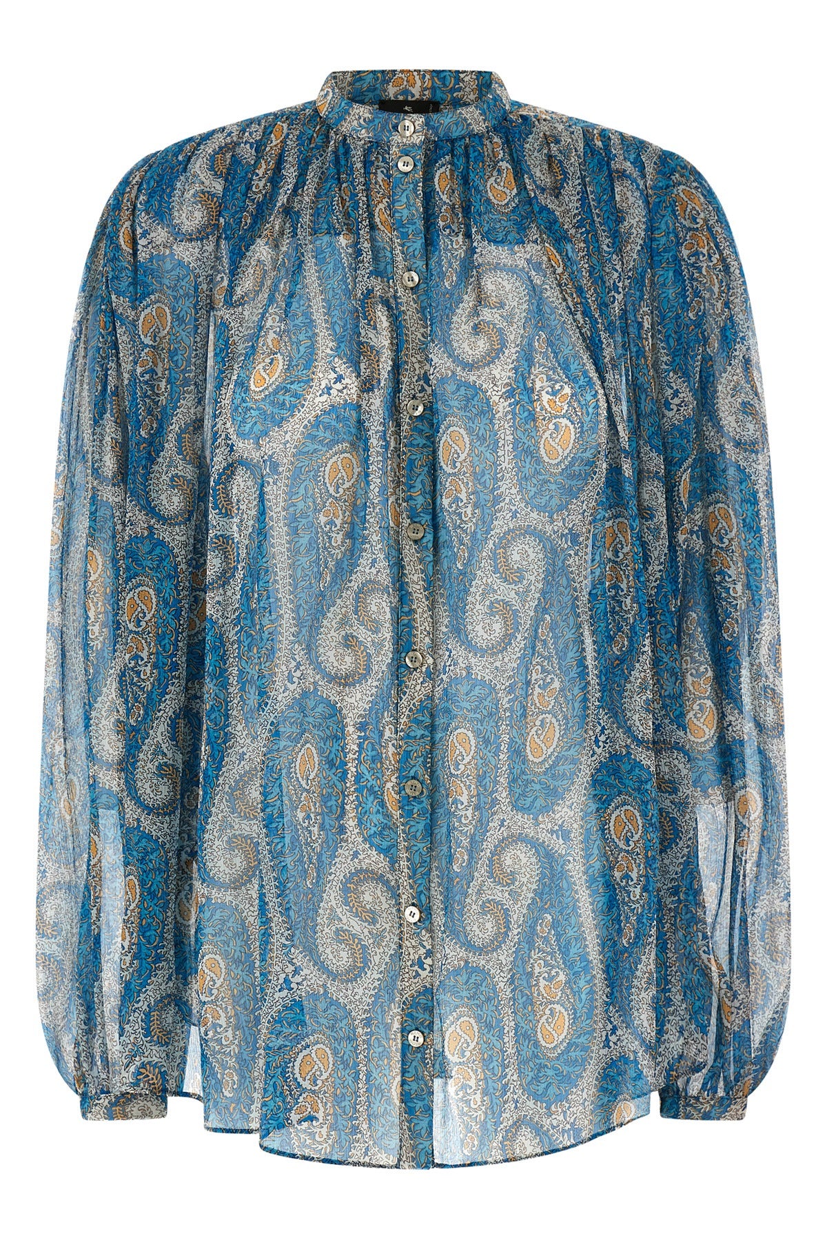 patterned silk georgette shirt