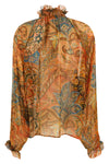 shirt in light and semi-transparent silk chiffon