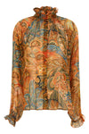 shirt in light and semi-transparent silk chiffon