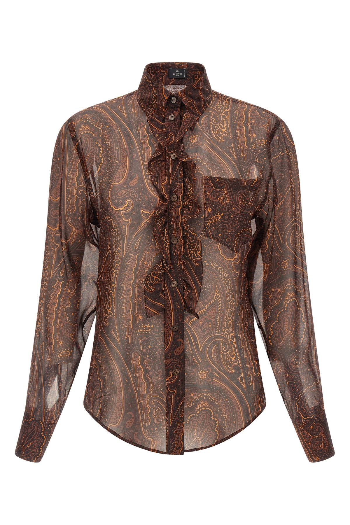 the etro shirt stands out for its fluid silhouette and the iconic paisley print