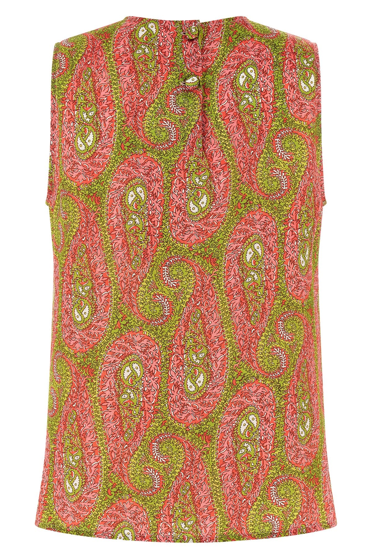 all-over paisley foliage twill fabric fluid top