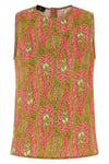 all-over paisley foliage twill fabric fluid top