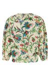 blouse in pure cotton poplin floral motif