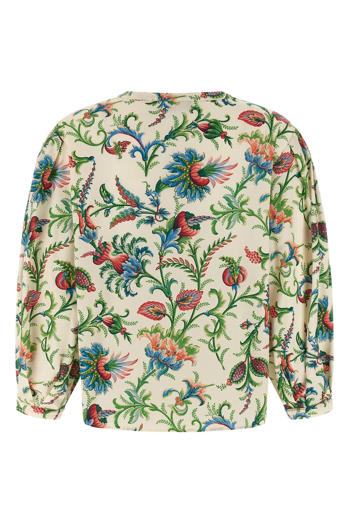 blouse in pure cotton poplin floral motif