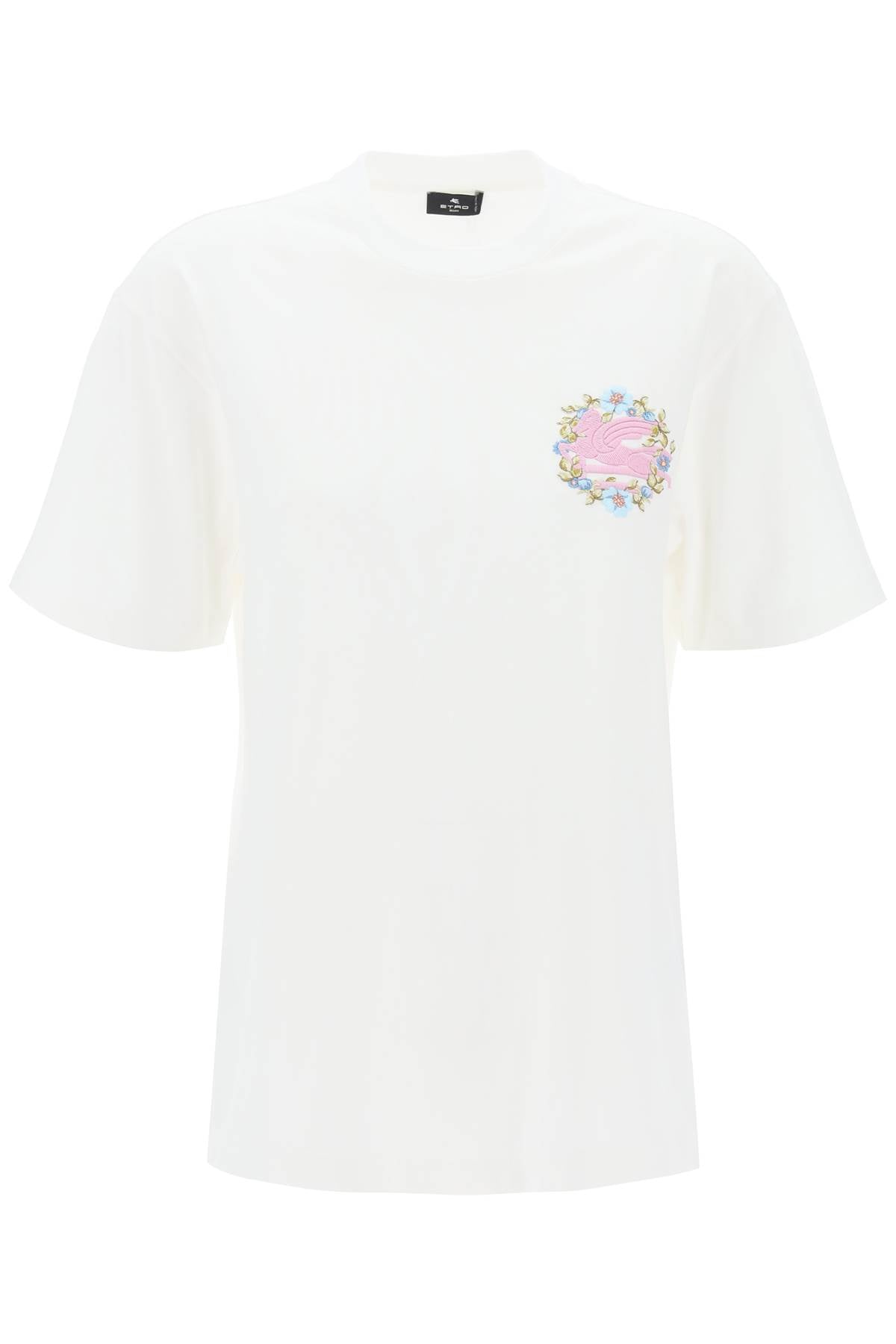 floral pegasus embroidered t-shirt