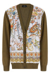 cardigan in cotton blend and solid color viscose