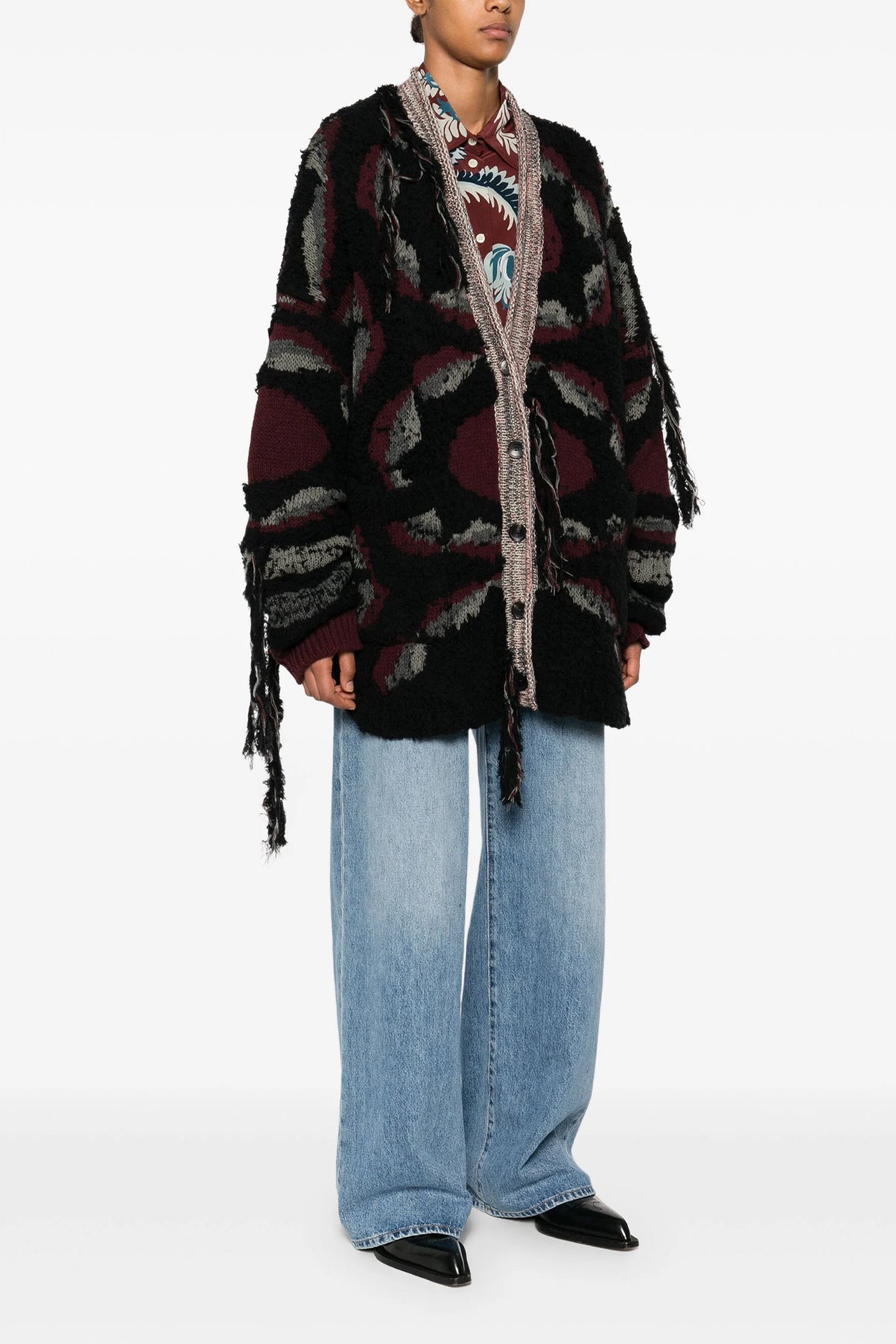 oversize wool blend cardigan