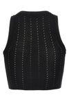 top in cotton blend knit and viscose punched vertical pattern