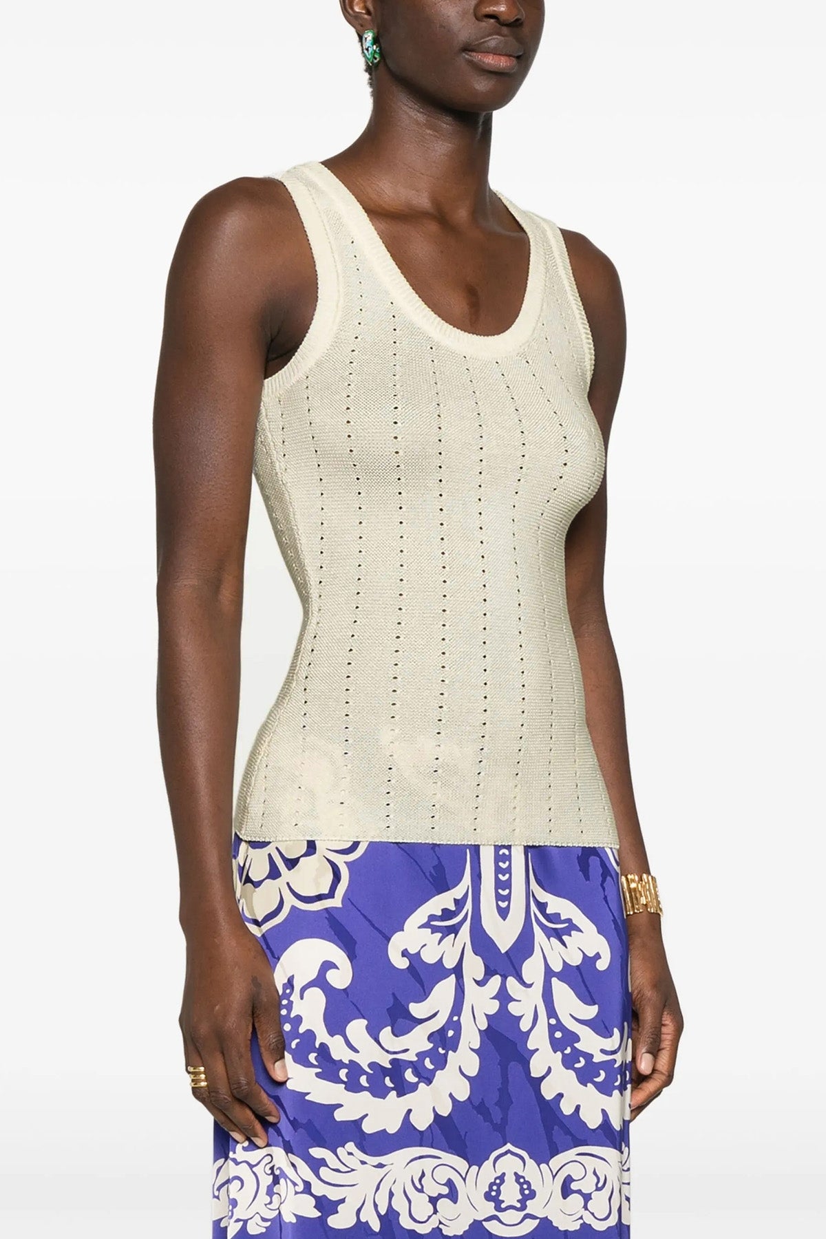 silk blend knit top