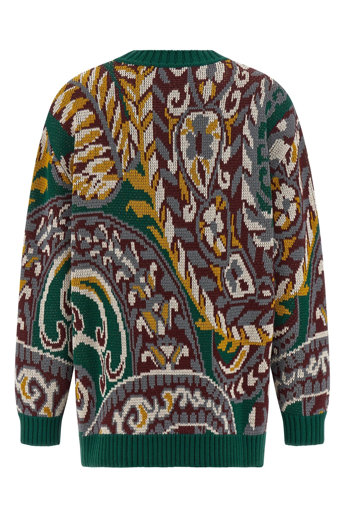 jacquard patterned wool sweater