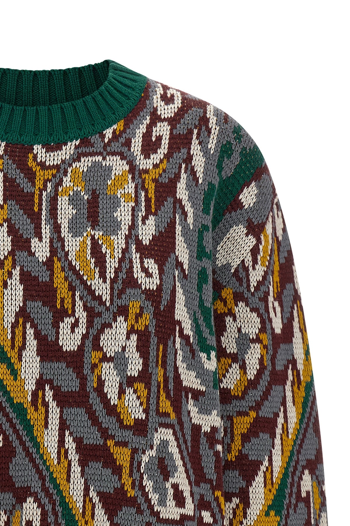 jacquard patterned wool sweater