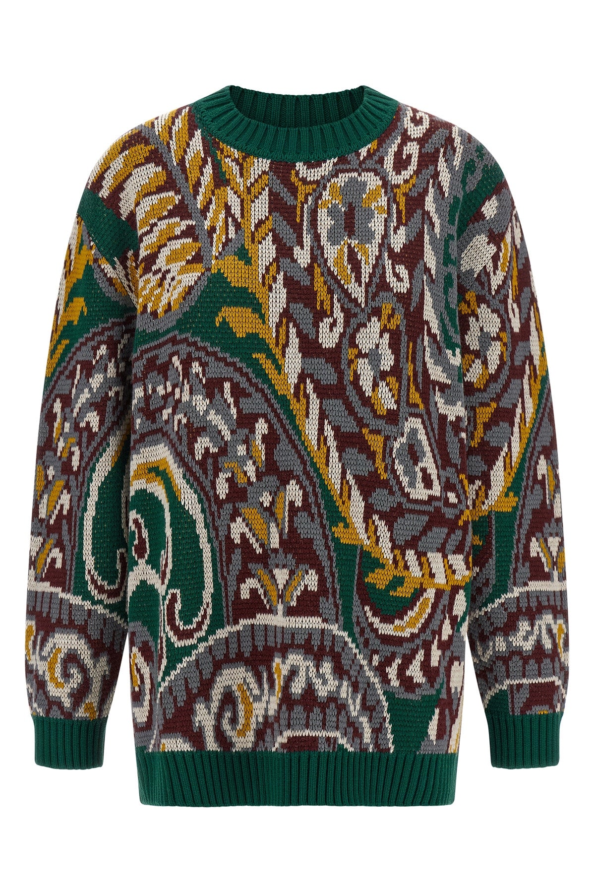 jacquard patterned wool sweater