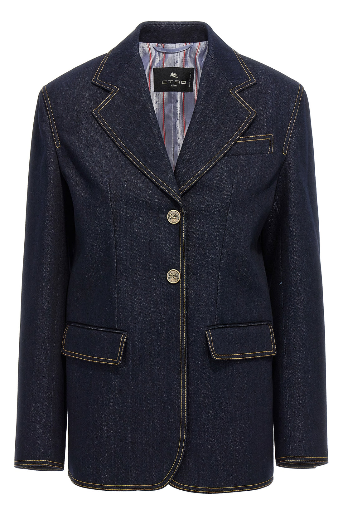 ETRO 38 single-breasted denim blazer