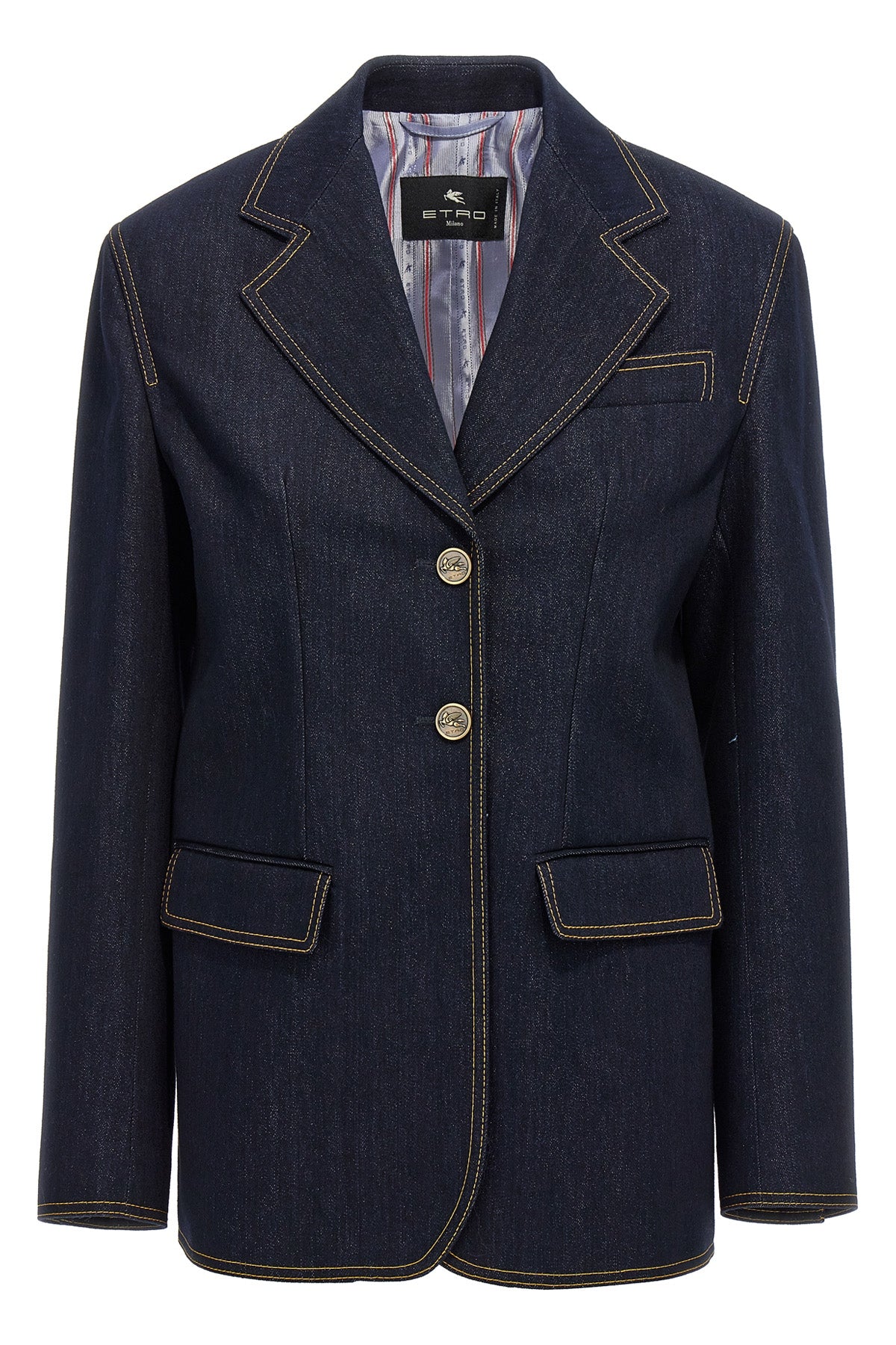 single-breasted denim blazer