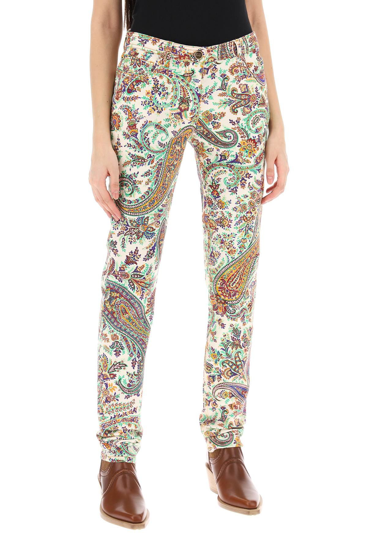 paisley patterned jeans