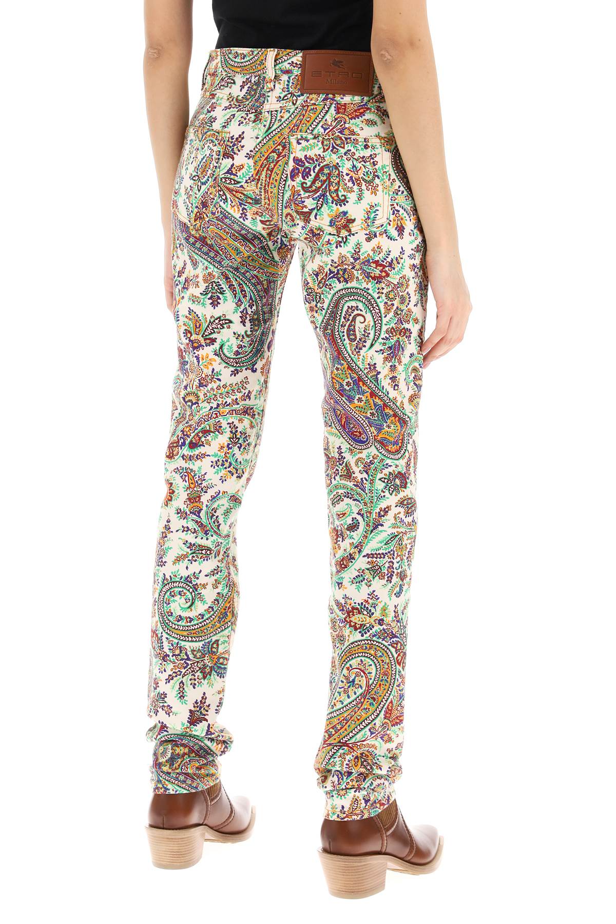 paisley patterned jeans