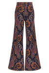 the flared jeans etro redefine the classic silhouette through a structured cotto